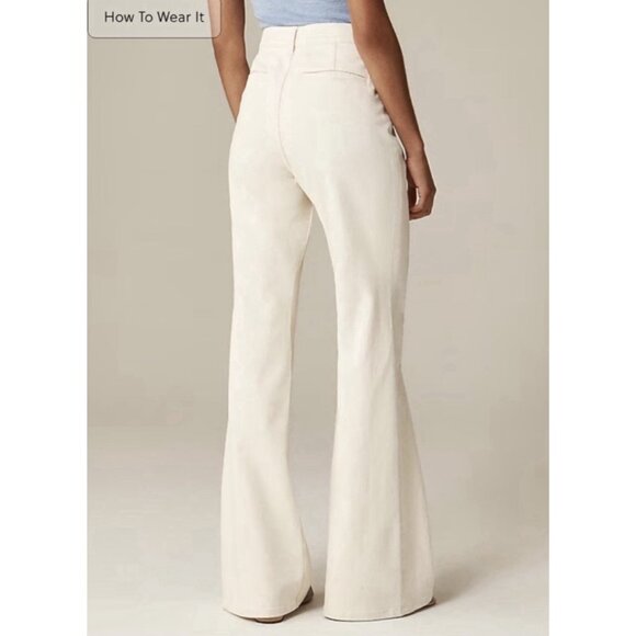 High Rise Flare Jeans Ecru Cream Denim J.Crew ’96 Flare Stretch Women 29 NWT - Picture 2 of 14